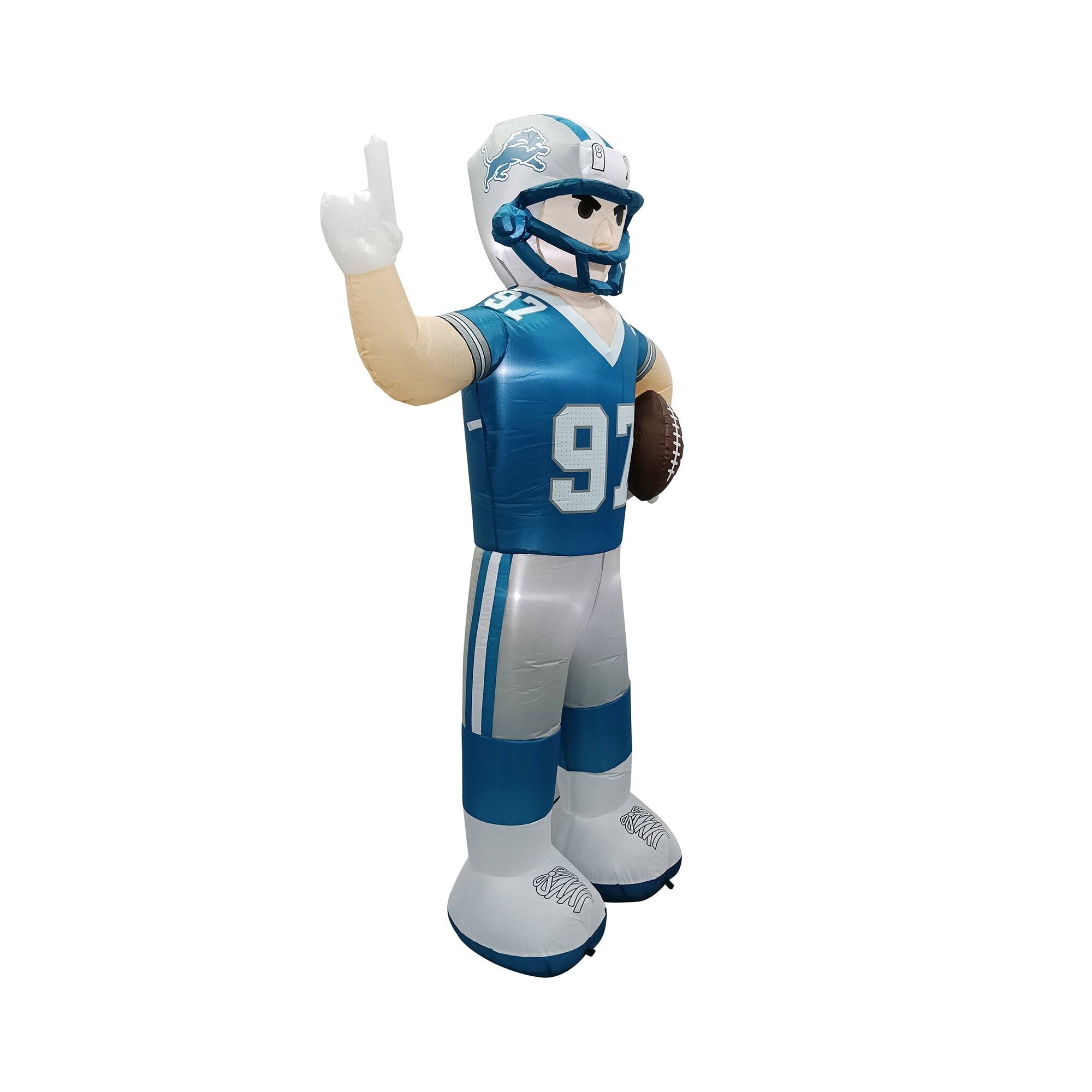 Alt View 2. Logo Brands - Detroit Lions Inflatable Yard Mascot - Cobalt.