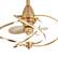 Left. Breezary - 20-Inch Indoor Gyro Cage Ceiling Fan with Light Kit, 3 ABS Blades, DC Motor, 6-Speed Remote Control, Timer, 6-In Downrod - Antique Brass with Gold-Copper.