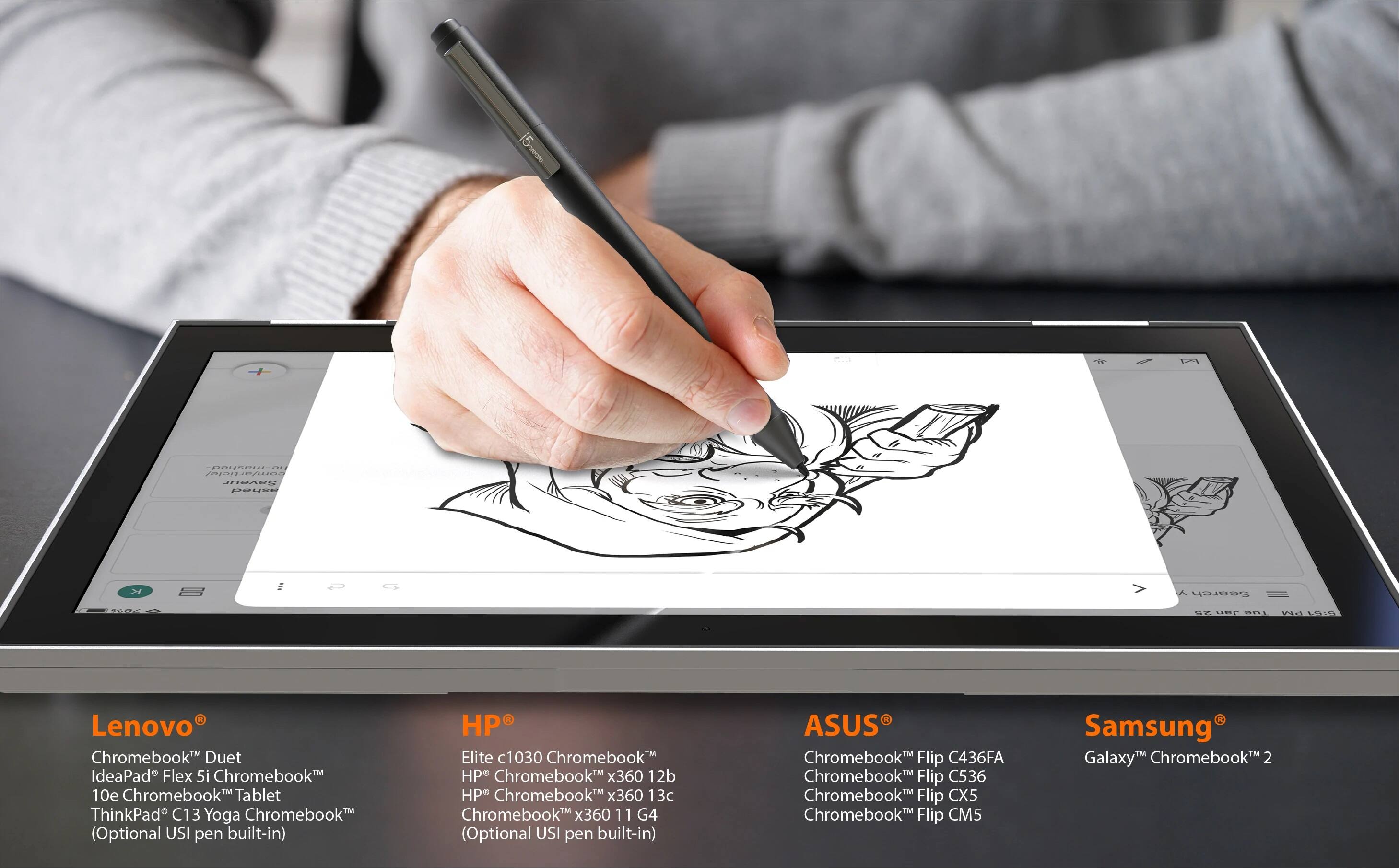 Alt View 14. j5create - USI Stylus Pen for Chromebook.