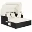 Alt View 4. Costway - Patio Rattan Daybed Lounge Retractable Top Canopy Side Tables Cushions - Off White.