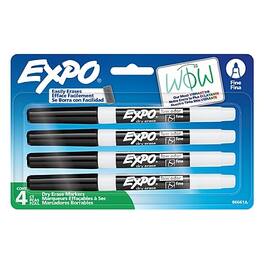 Expo - Dry Erase Markers, Fine Tip, 4/Pack - Black