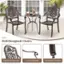 The text on the image is grouped as follows:

1. Well-Designed Chairs
2. Ergonomic Backrest
3. Curved Armrests
4. Adjustable Footpads