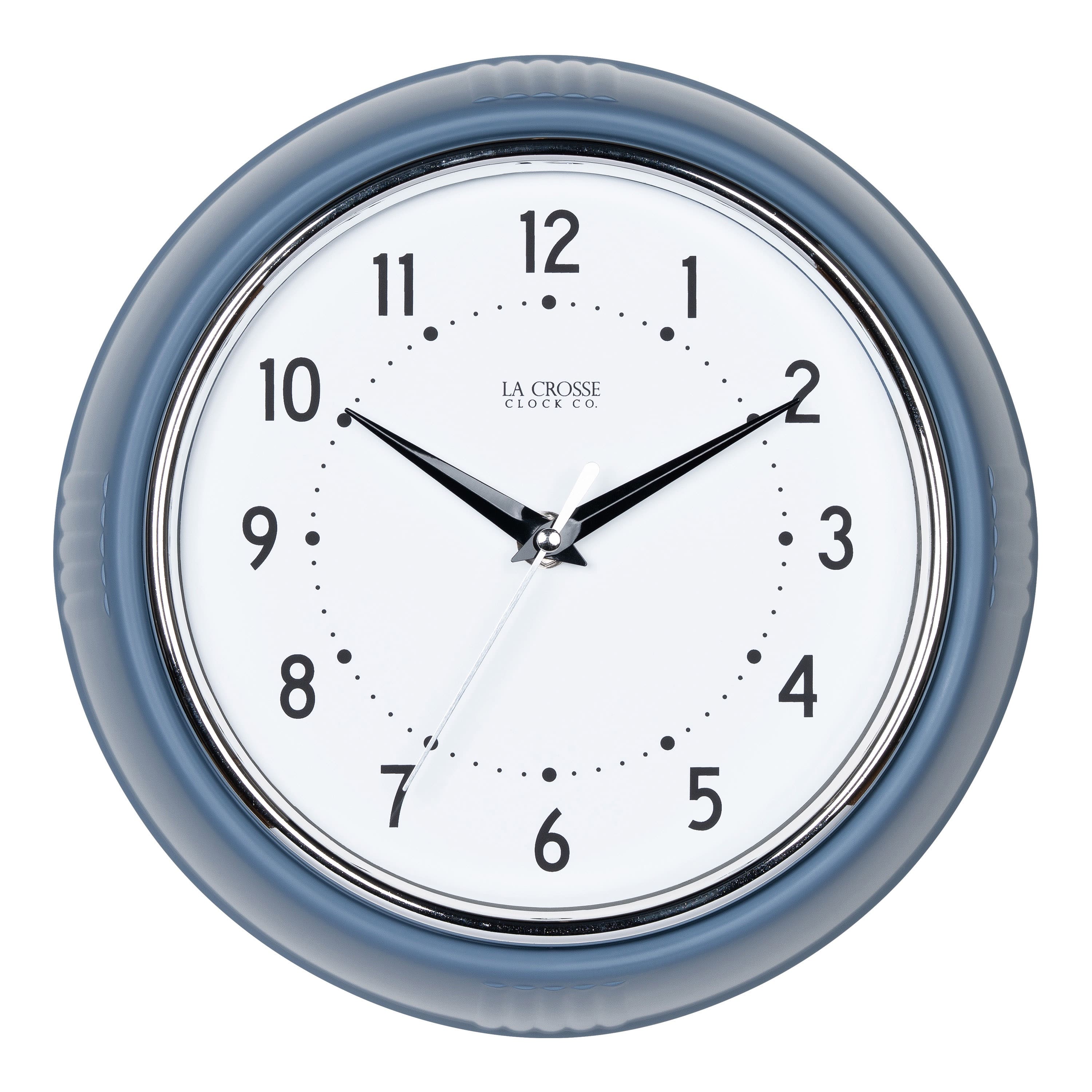 La Crosse Clock Co. - 9.5 Inch Retro Diner Silent Sweep Quartz Wall Clock - Indigo Blue price history on PriceWatchPro