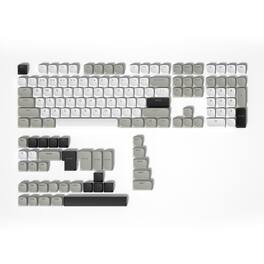 Womier - Low Profile PBT Keycaps - 143 Keys Shine Through Keycaps for Cherry Gateron MX Switches US Layout Mechanical Keyboard - White-grey