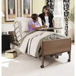 Invacare - Low Homecare Bed Full-Electric Hospital Bed for Home Use (20" x 36" x 88") - Brown