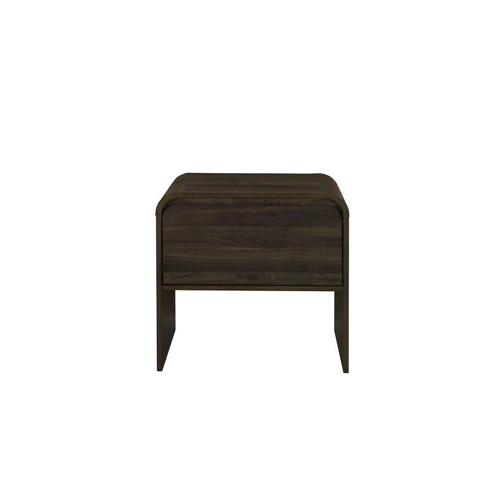 Left. New Classic Furniture - Mara 2-Piece Wood End Table/Bedside Table in Walnut - Brown.