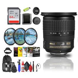 Nikon - AF-S DX NIKKOR 10-24mm f/3.5-4.5G ED Lens (2181) + Filter Kit + Cap Keeper - Bundle - Black