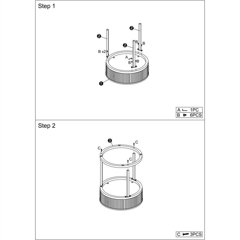 Step 1  
2 2 2  
x2 + A B B 1 A  
1PC 6PCS  

Step 2  
3 C I C  
3PCS