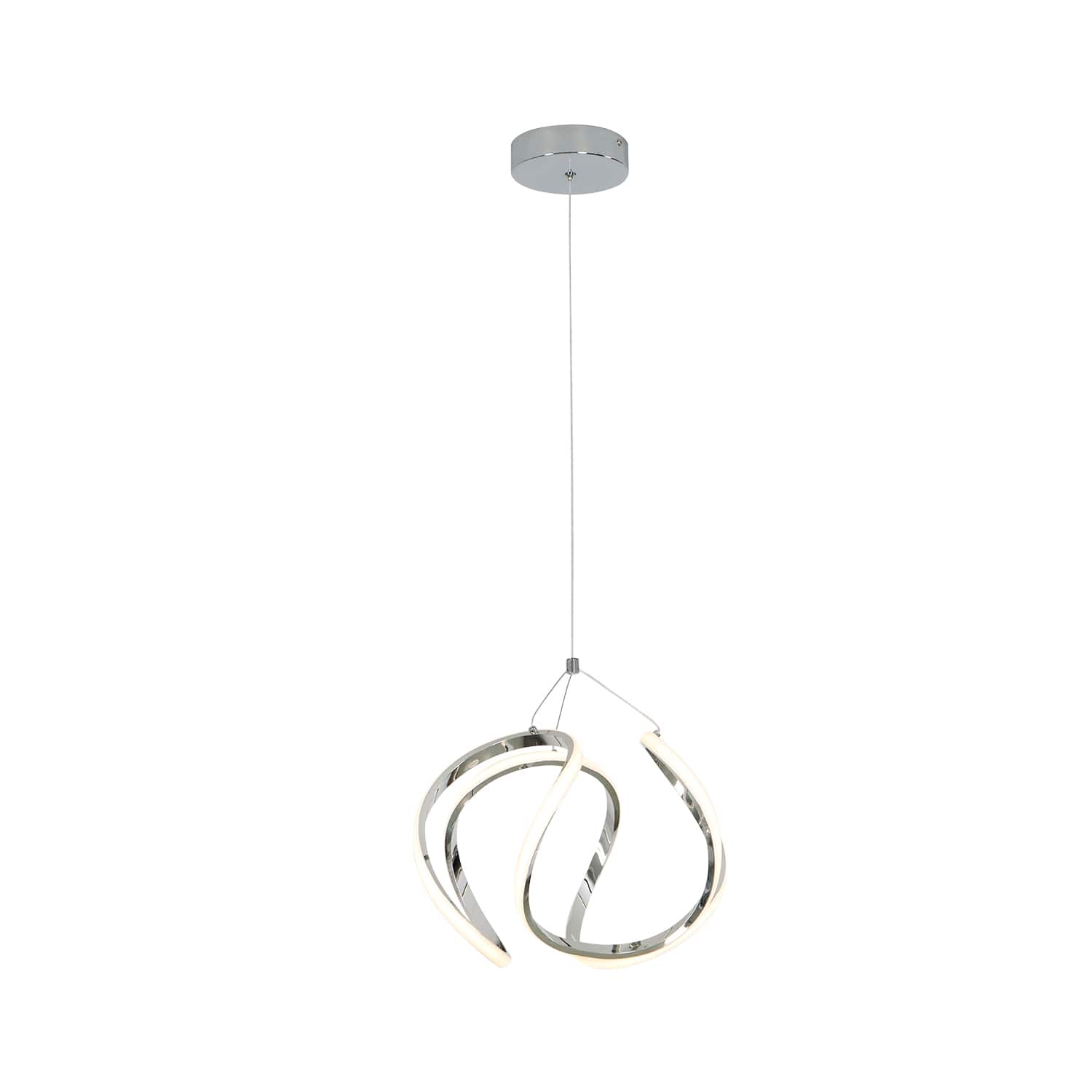 Umeiluce - 15.7 In Modern LED Pendant Light 3000K Dimmable - Chrome