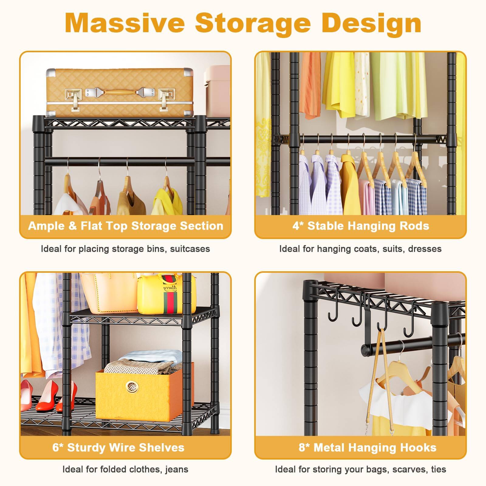 Cedar Assembly H50 Extra Large Clothes Rack Heavy Duty Garment ...