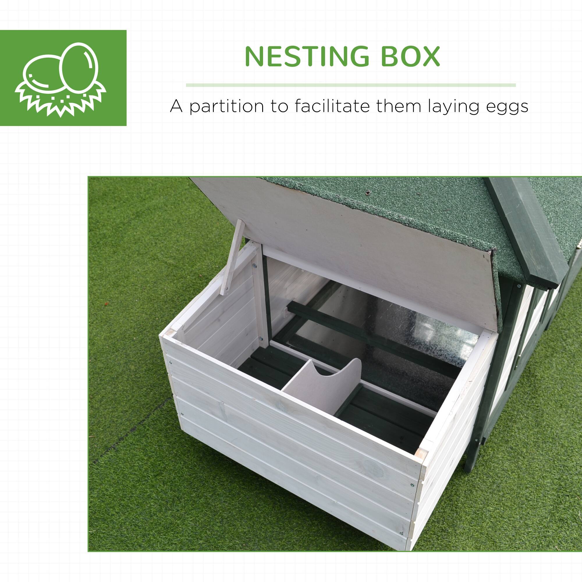 NESTING BOX

A partition to facilitate them laying eggs