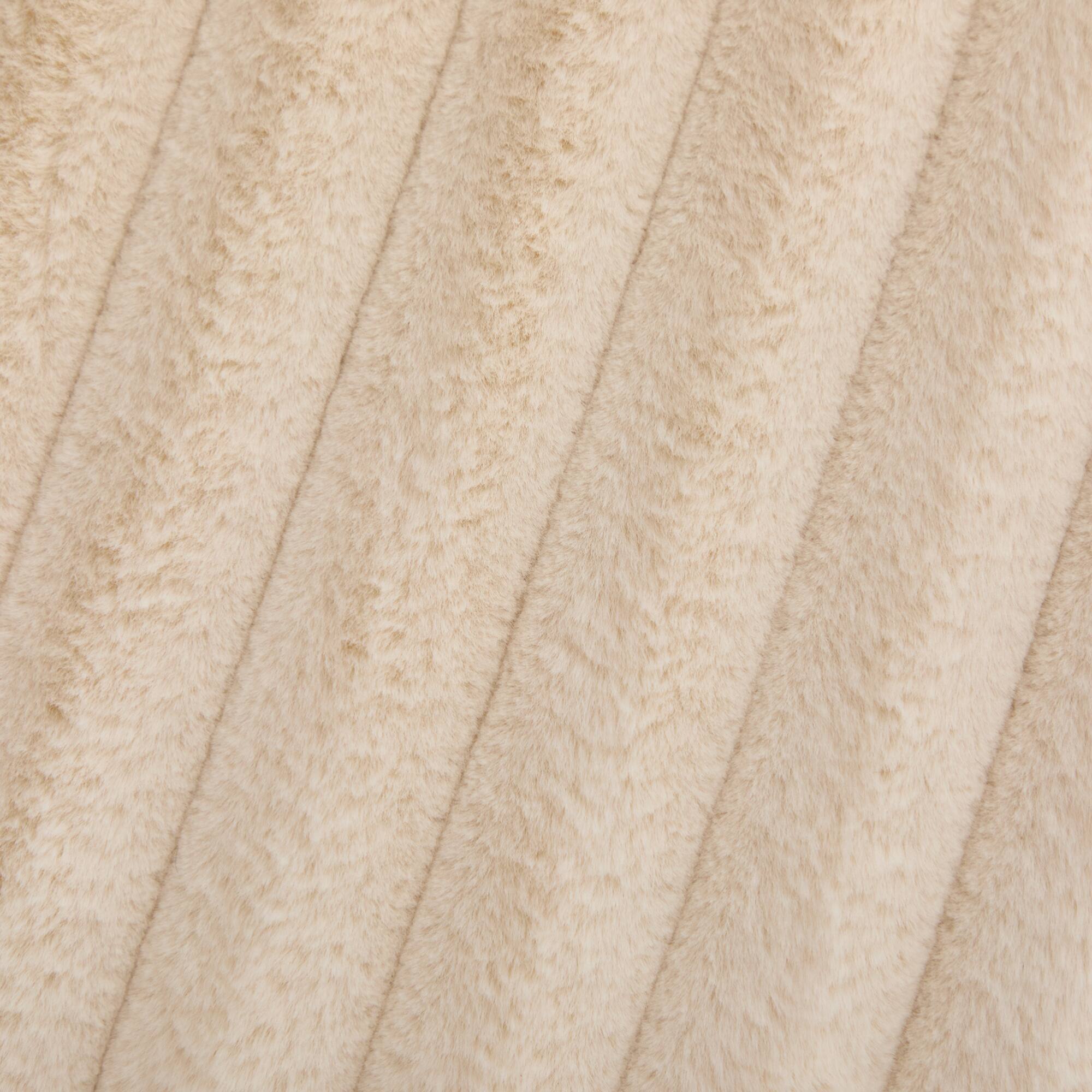 Alt View 4. GOODSILO - Upholstered Round Ottoman Coffee Table with Metal Legs and Open Storage Shelf - Beige.