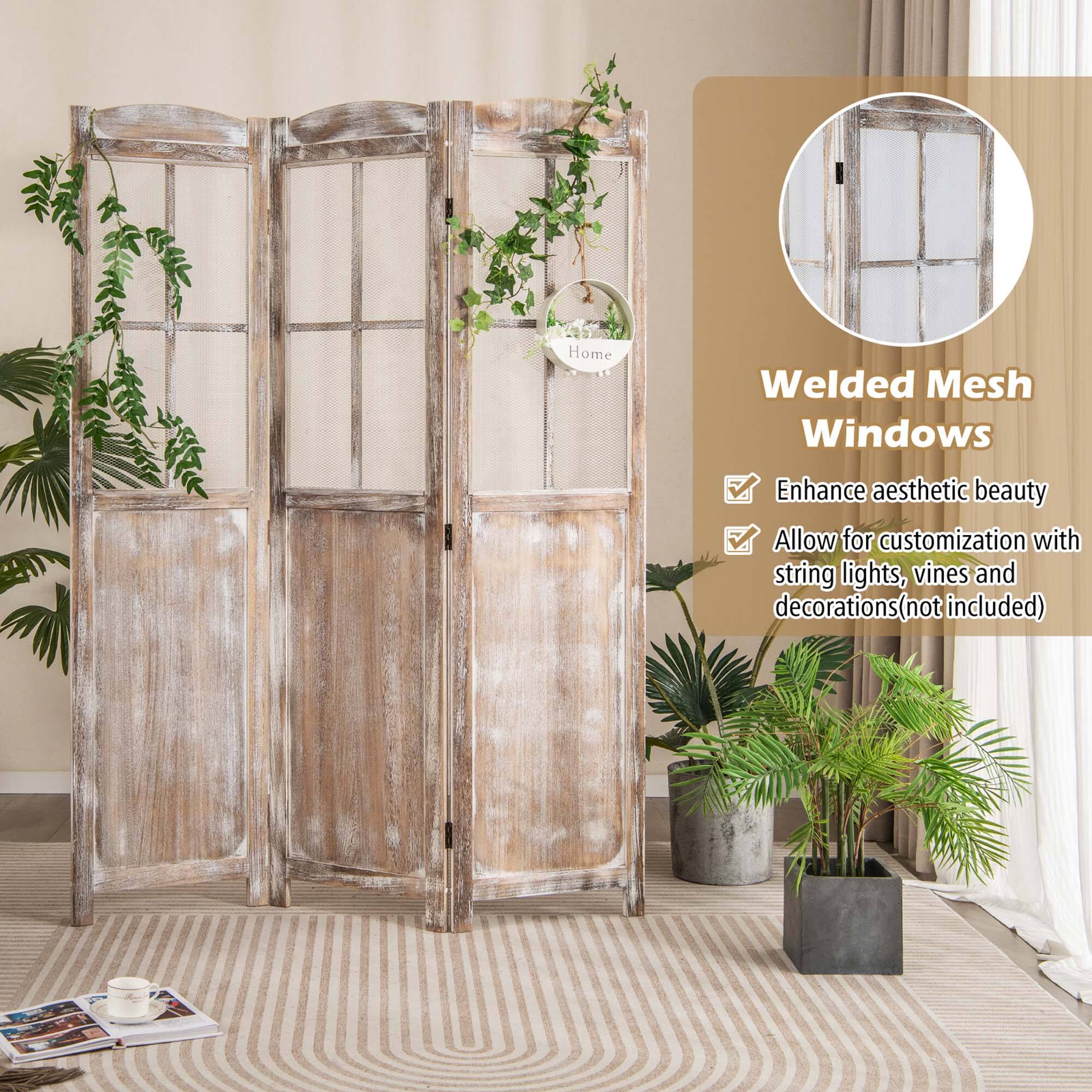 Home  
Welded Mesh Windows  
Enhance aesthetic beauty  
Allow for customization with string lights, vines and decorations (not included)