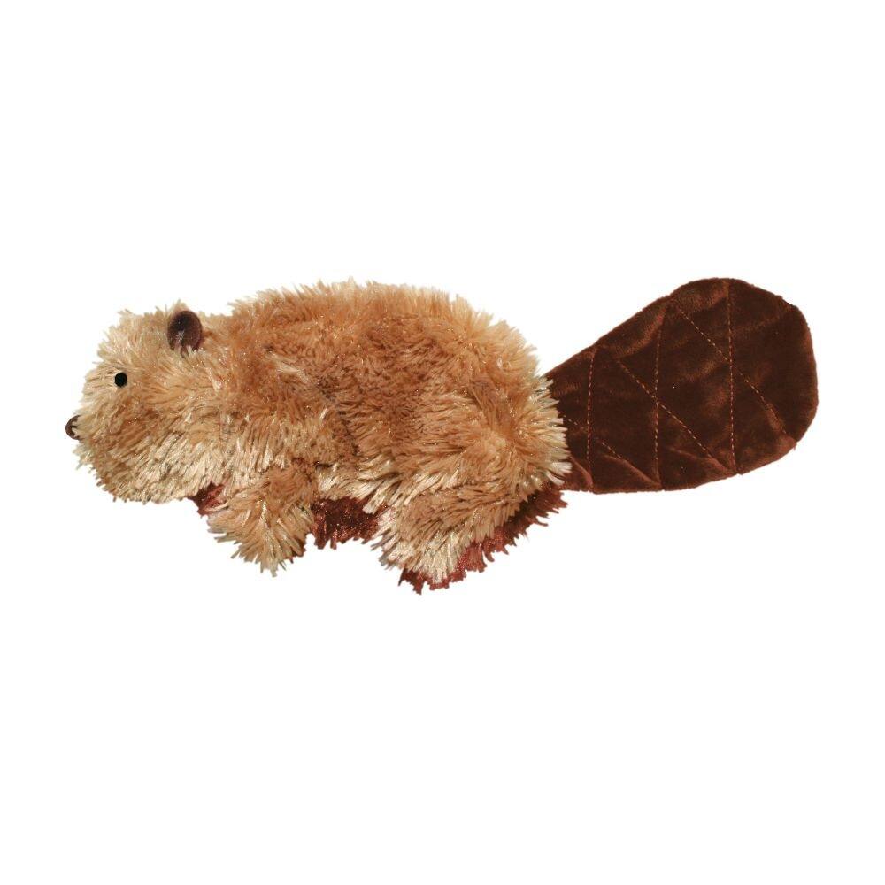 Front. KONG - Kong Plush Beaver Dog Toy in Plush Toy - Brown.
