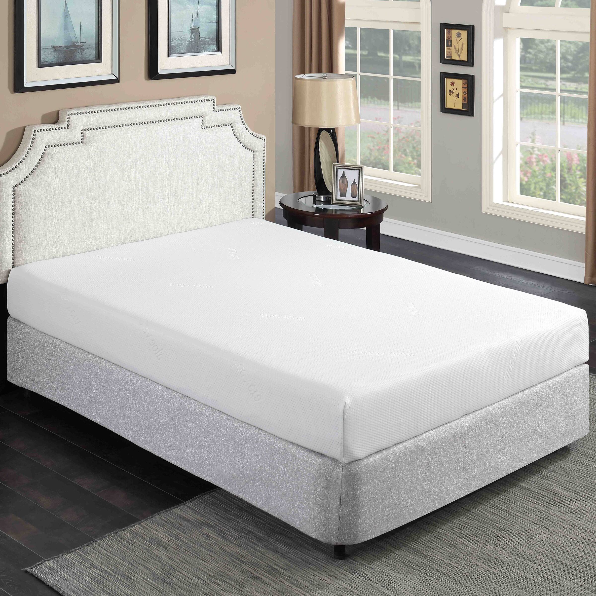 Alt View 1. Glintex - 8 Inch Twin Gel Memory Foam Mattress with Aloe Vera Cover and High-Density Foam Support - White.