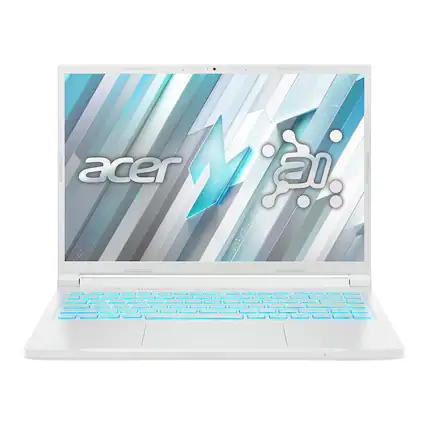 Front. Acer - Nitro V 14.5" Gaming Laptop AMD Ryzen 7 8845HS NVIDIA GeForce RTX 4050 16GB RAM 512GB SSD - White.