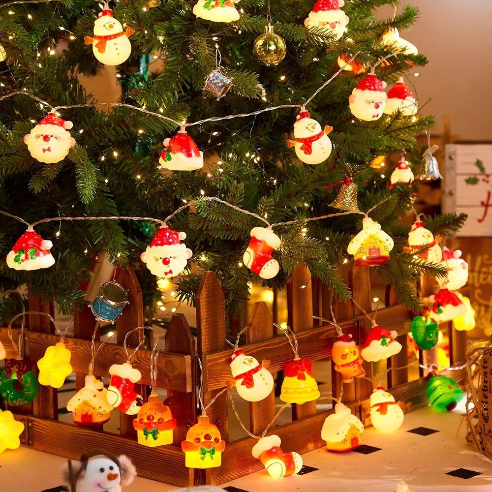 Alt View 4. MOSZAR LLC - 9.8ft 20-LED Christmas Fairy Lights, Battery Window Decor, 8 Modes.