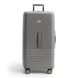 Bagsmart - Getaway 30" Trunk Checked Luggage, Large Hardside Suitcase with Built-in Scale & 360 Double Spinner Wheels - Dark Charcoal Gray