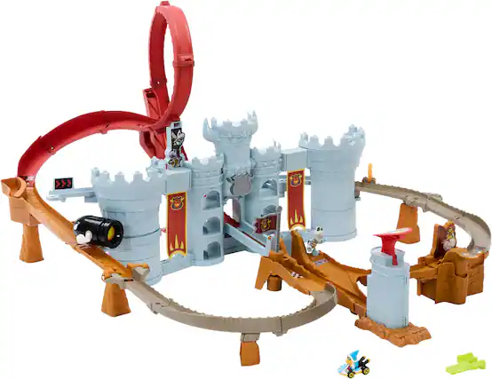 Front. Hot Wheels - Mario Kart Bowser's Castle Track Set.