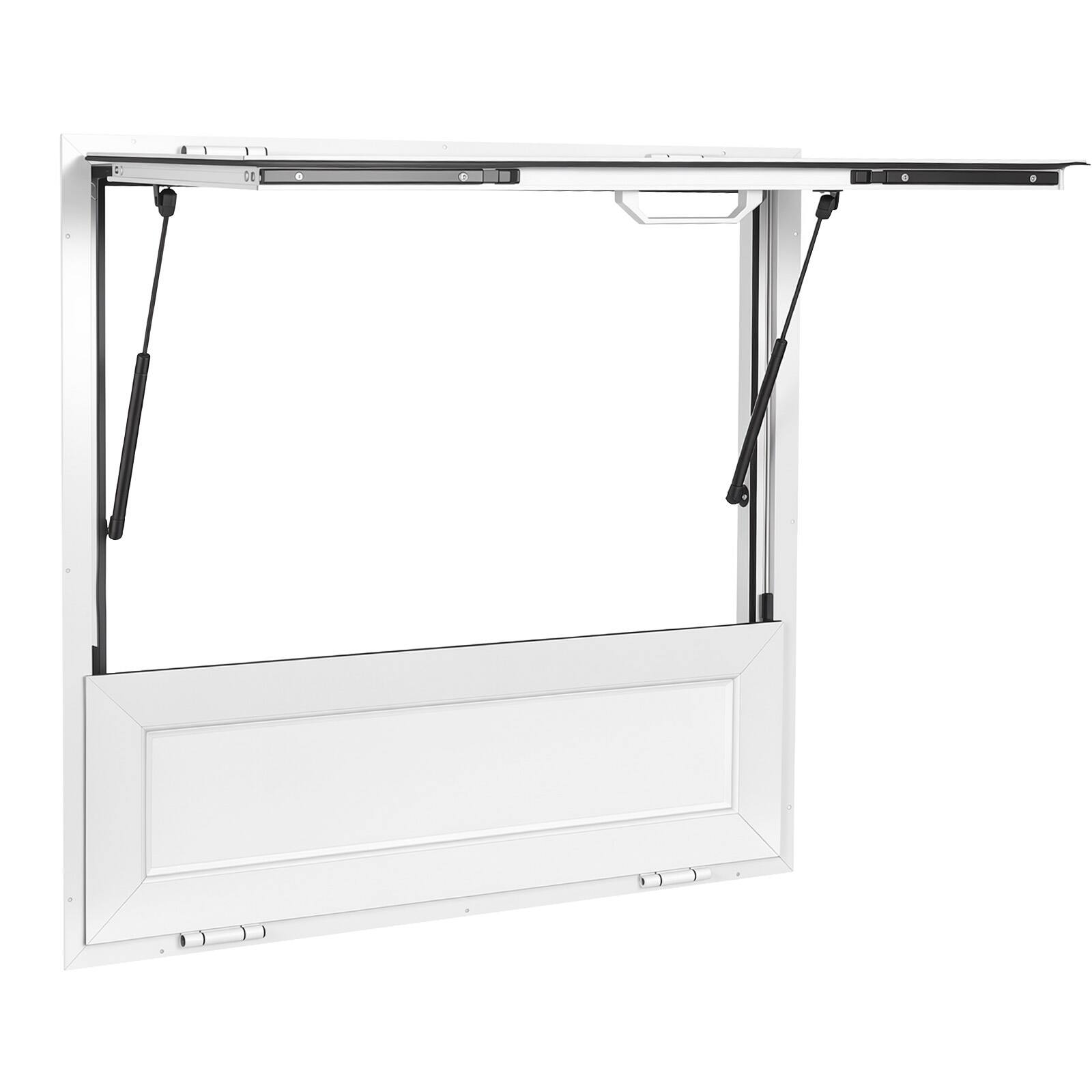 Alt View 5. VEVOR - Concession Window Folding Shelf 36x36in Aluminum Alloy Service Window, for Food Truck, Up to 85 Degrees - White.
