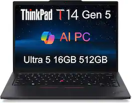 Lenovo - Refurbished Excellent - ThinkPad T14 Gen 5 14" FHD+ 12-Core Ultra 5 125U, 16GB, 512GB W11P - Black