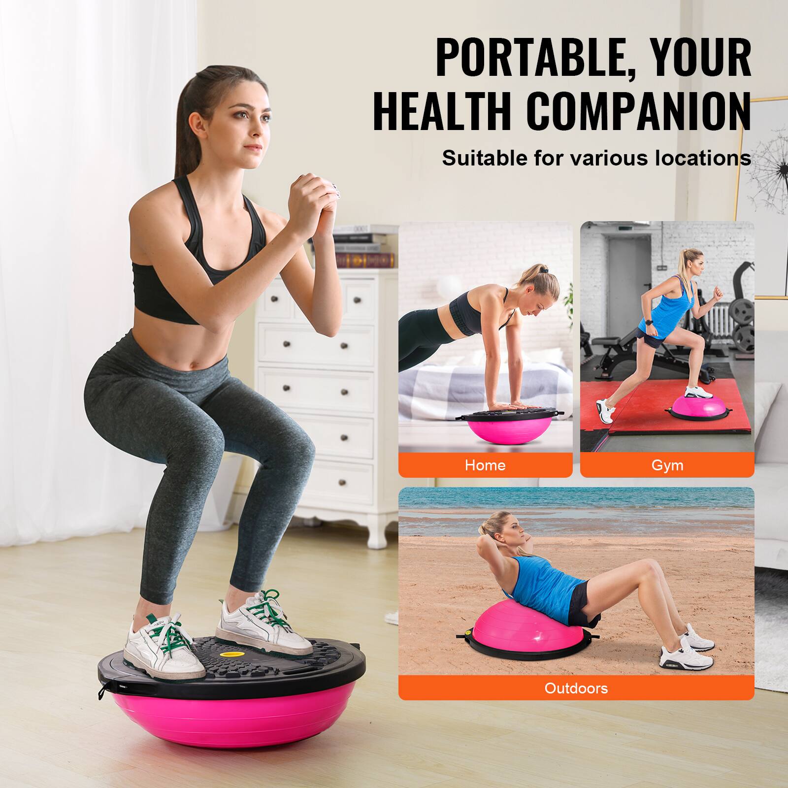 PORTABLE, YOUR HEALTH COMPANION Suitable for various locations Home Gym Outdoors