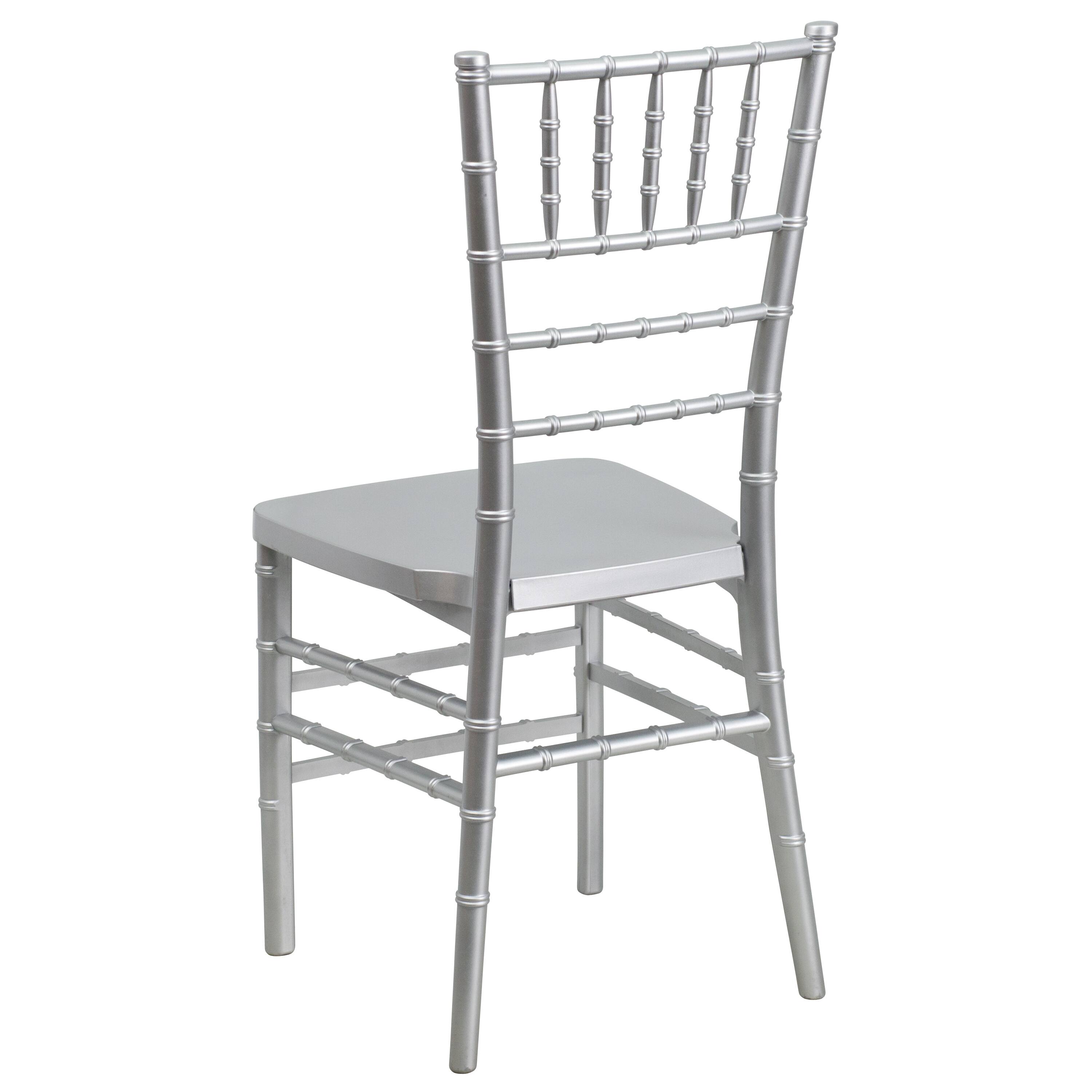 Alt View 4. Emma + Oliver - 2 Pack PREMIUM Resin Stacking Chiavari Chair - Silver.