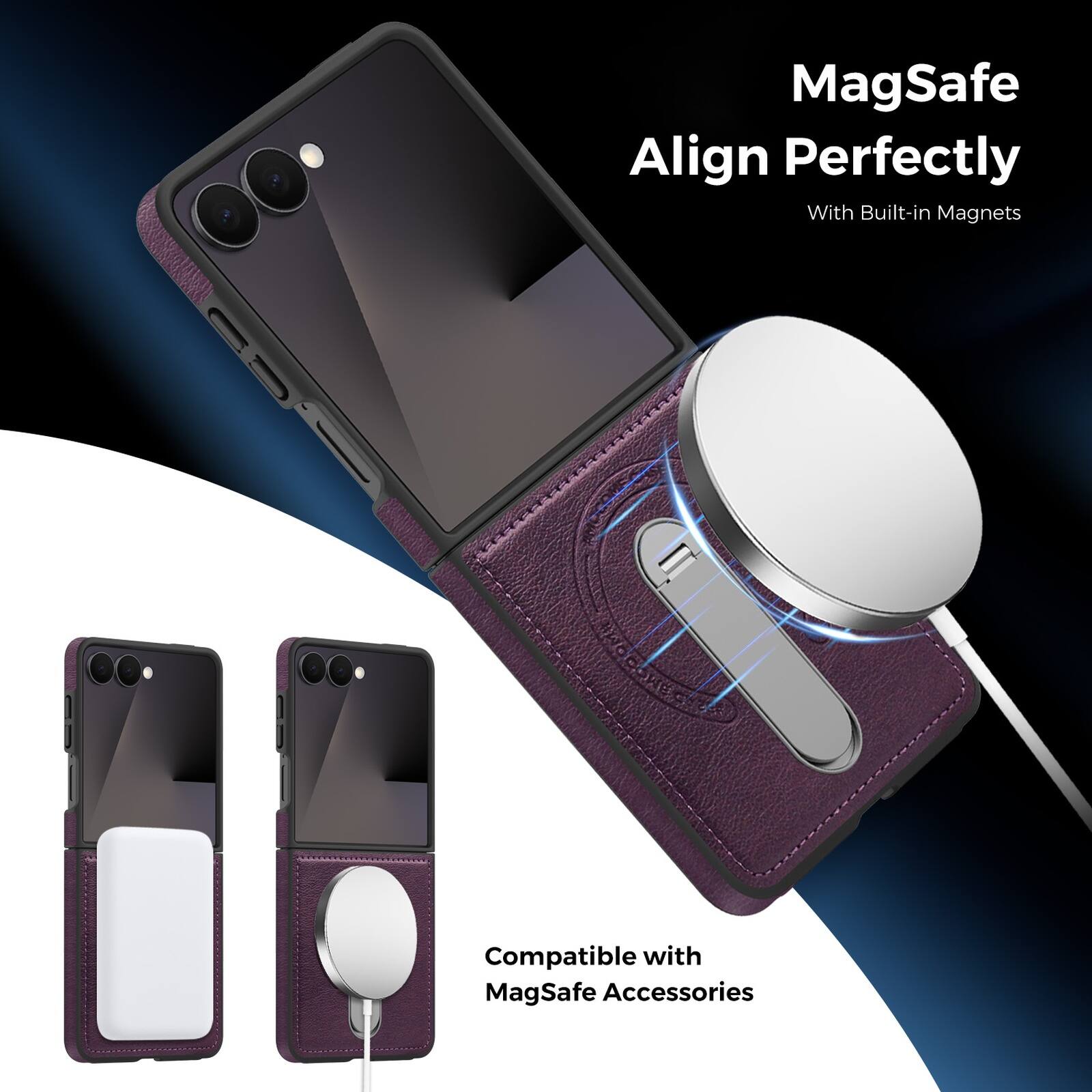 MagSafe Align Perfectly  
With Built-in Magnets  

Compatible with MagSafe Accessories