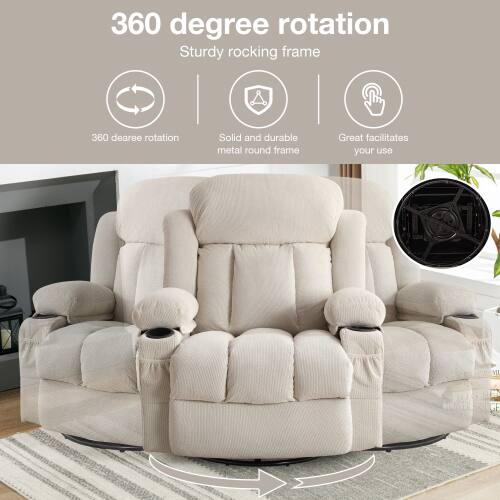 360 degree rotation  
Sturdy rocking frame  
Solid and durable metal round frame  
Great facilitates your use