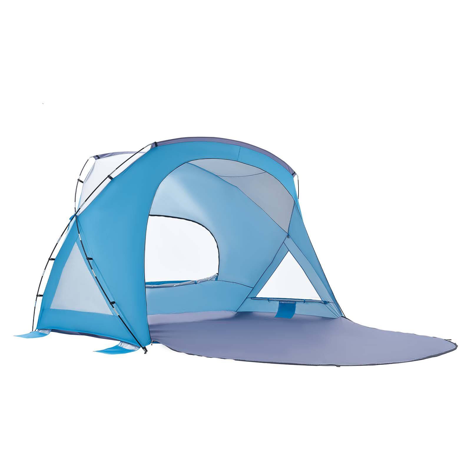 Alt View 8. Loheer - Loheer Beach Tent Sun Shelter for 6 Person UPF 50+ Portable Shade Canopy - Blue.
