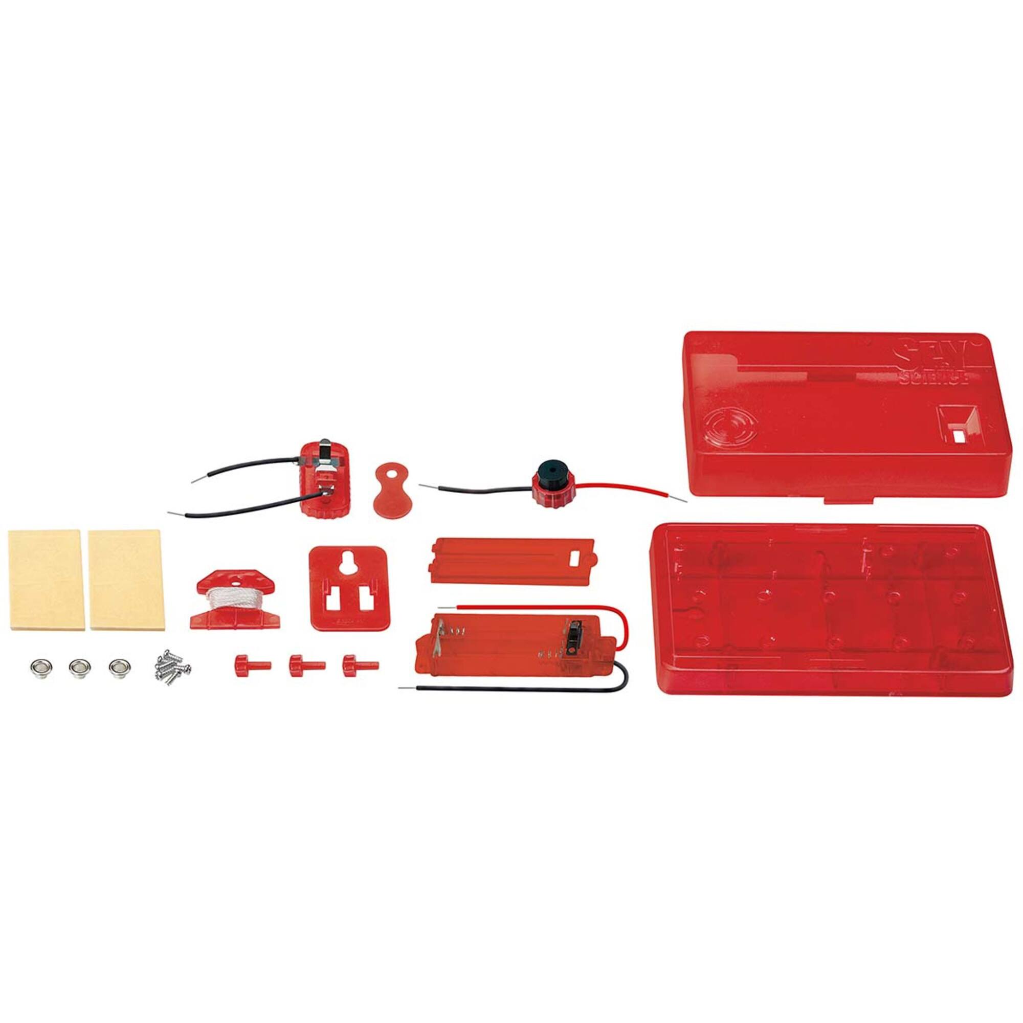 Alt View 5. 4M - Intruder Alarm - Red DIY Security Spy Gadget Toy, STEM Electronic Assembly Kit - Multicolor.