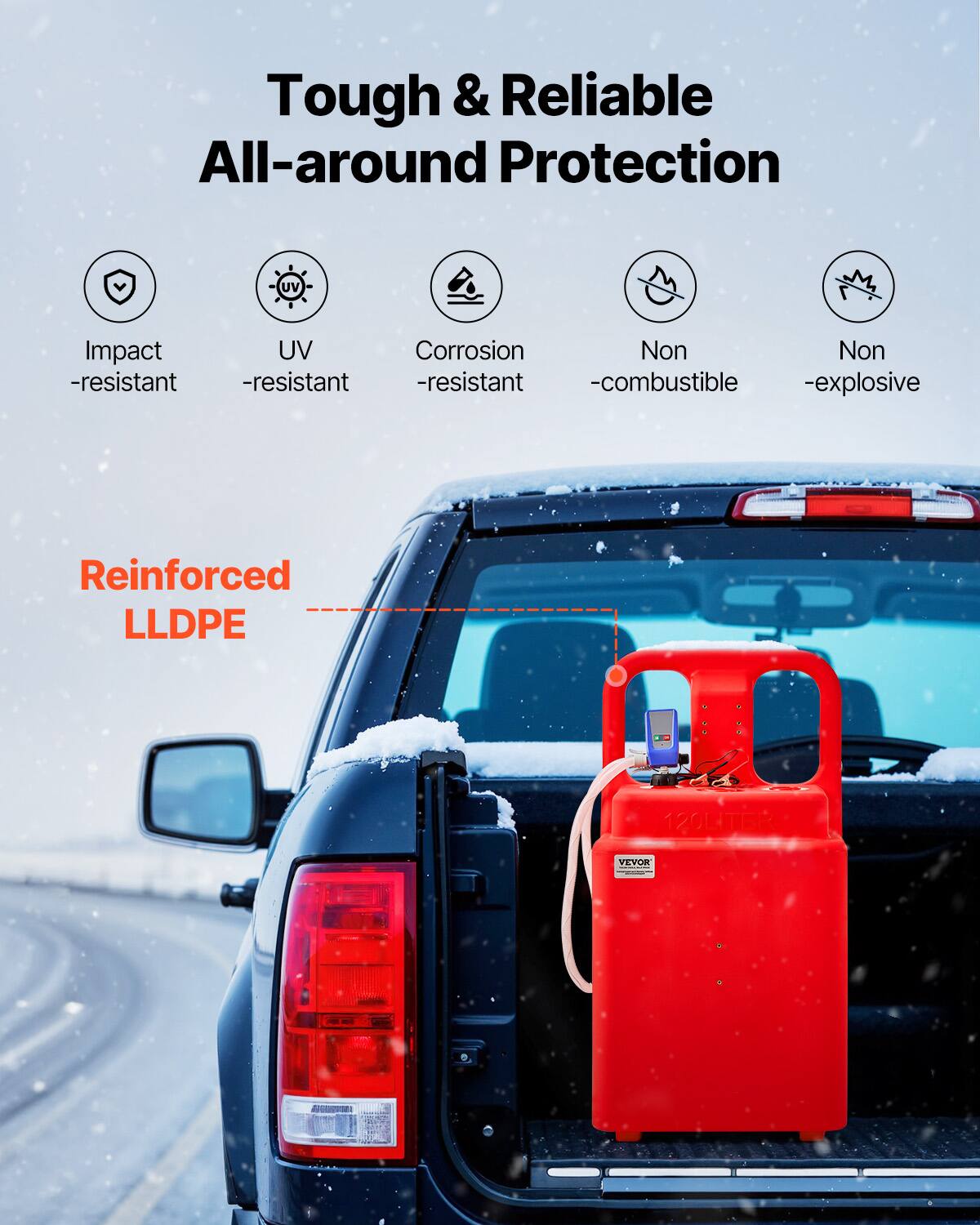 Tough & Reliable All-around Protection

Impact -resistant
UV -resistant
Corrosion -resistant
Non -combustible
Non -explosive
Reinforced LLDPE