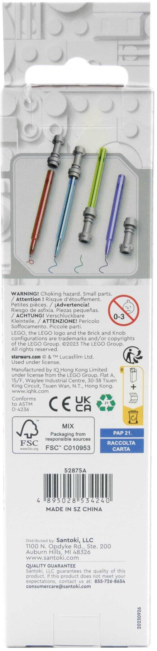 **WARNING!** Choking hazard. Small parts.  
/ **Attention!** Risque d'étouffement. Petites pièces.  
/ **Advertencia!** Riesgo de asfixia. Piezas pequeñas.  
/ **ACHTUNG!** Verschluckbare Kleinteile.  
/ **ATTENZIONE!** Pericolo Soffocamento. Piccole parti.  

LEGO, the LEGO logo and the Brick and Knob configurations are trademarks and/or copyrights of the LEGO Group. ©2023 The LEGO Group. All rights reserved.  
starwars.com & © & ™ Lucasfilm Ltd. Used under license.  
Manufactured by IQ Hong Kong Limited under license from the LEGO Group. Flat A, 15/F, Waylee Industrial Centre, 30-38 Tsuen King Circuit, Tsuen Wan, N.T., Hong Kong. www.ighk.com  
Conforms to ASTM D-4236  
CA MIX Packaging from responsible sources FSC www.fsc.org FSC C010953 PAP 21.  
RACCOLTA CARTA 52875A  

MADE IN SZ
