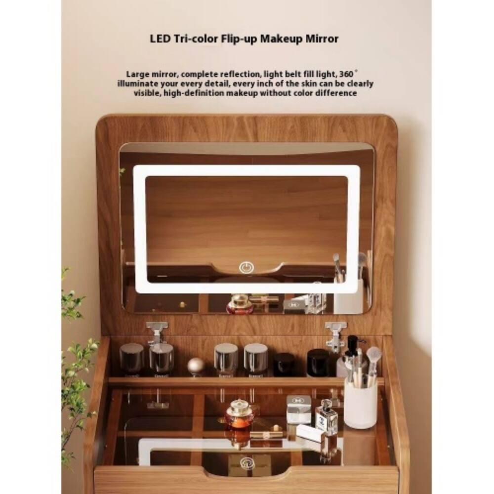 LED Tri-color Flip-up Makeup Mirror

Large mirror, complete reflection, light belt fill light, 360° illuminate your every detail, every inch of the skin can be clearly visible, high-definition makeup without color difference