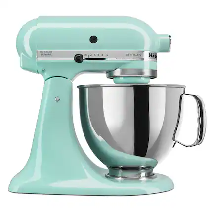 Front. KitchenAid - KitchenAid Artisan Series 5 Quart Tilt-Head Stand Mixer - KSM150PSIC - Ice.