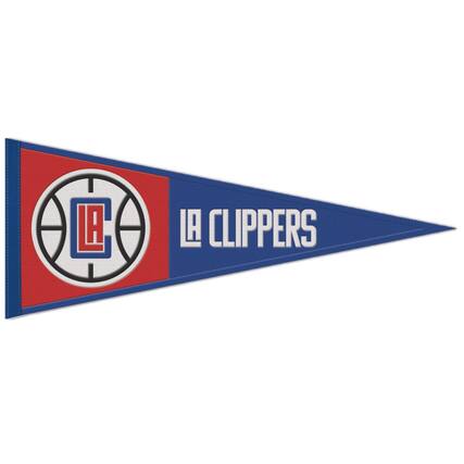 Front. WinCraft - LA Clippers 13" x 32" Wool Primary Logo Pennant - Multicolor.