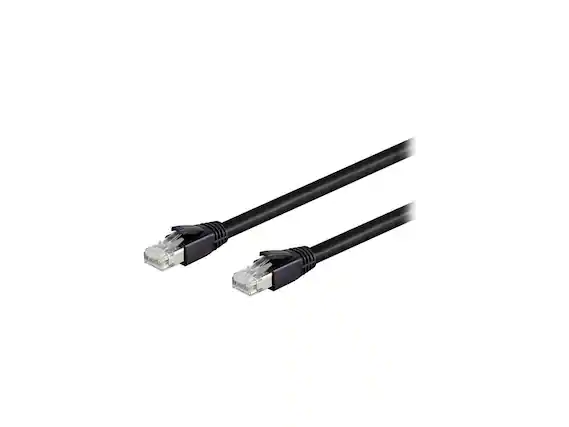 Front. Nippon Labs - Nippon Labs Cat8 RJ45 35FT Ethernet Cable, 40Gbps 2000MHz, S/FTP, Indoor/Outdoor, Weatherproof (Black).