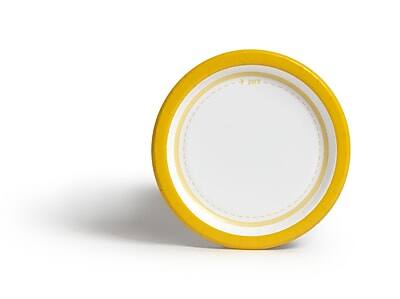 Alt View 1. Perk - Perk™ Medium-Weight Paper Plates, 6", Yellow/White, 125/Pack (PK54328) - Yellow/White.