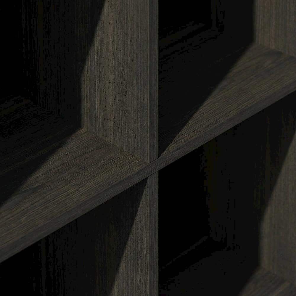 Alt View 1. FurniFact - Wood Bookcase with Open Shelving for Living Room Storage - Espresso.