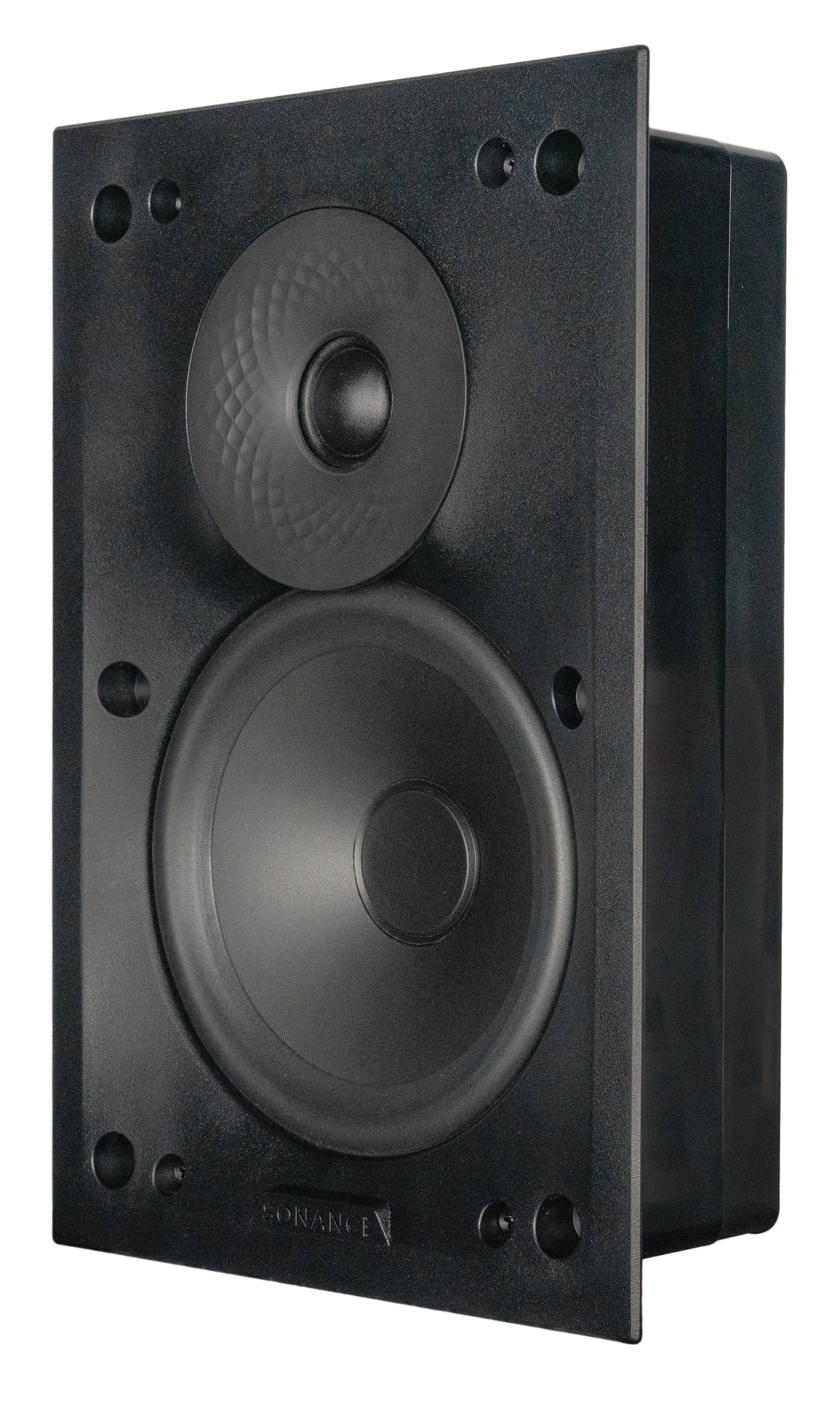 Left. Sonance - VXXT6 RECTANGLE SINGLE SPEAKER - Visual Experience Extreme 6-1/2" 2-Way Indoor/Outdoor In wall Speaker (Each) - Paintable White.