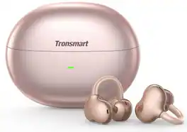 Tronsmart - OpenFly Clip Open-Ear Wireless Clip-On Earbuds w/ Bluetooth 6.0, AI ENC Microphones, 24H Battery, IPX5 & Tap Control - Rose Gold