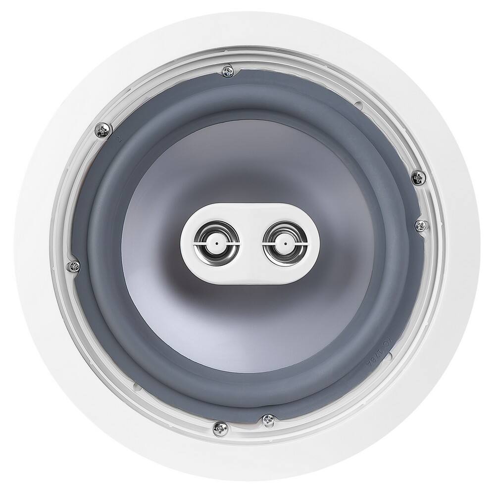 Left. OSD Audio - 8" 150W Weather-Resistant Indoor/Outdoor Dual Voice Coil Stereo In-Ceiling Speaker (Single) - ICE800TTWRS - White.