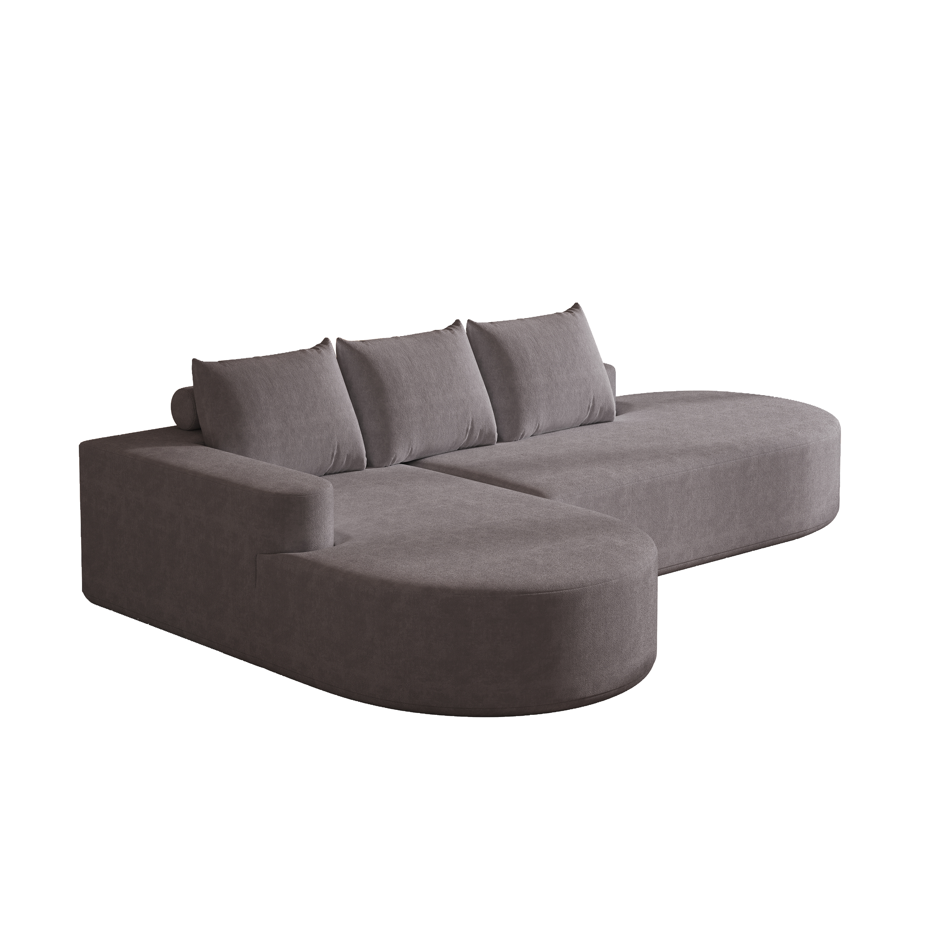 Alt View 1. Roomtec - Modern Curved sofa Chenille Upholstered Sectional Sofa Couch SetModular 108.5 inch L Shaped Sectional Living Room Sofa - Grey.