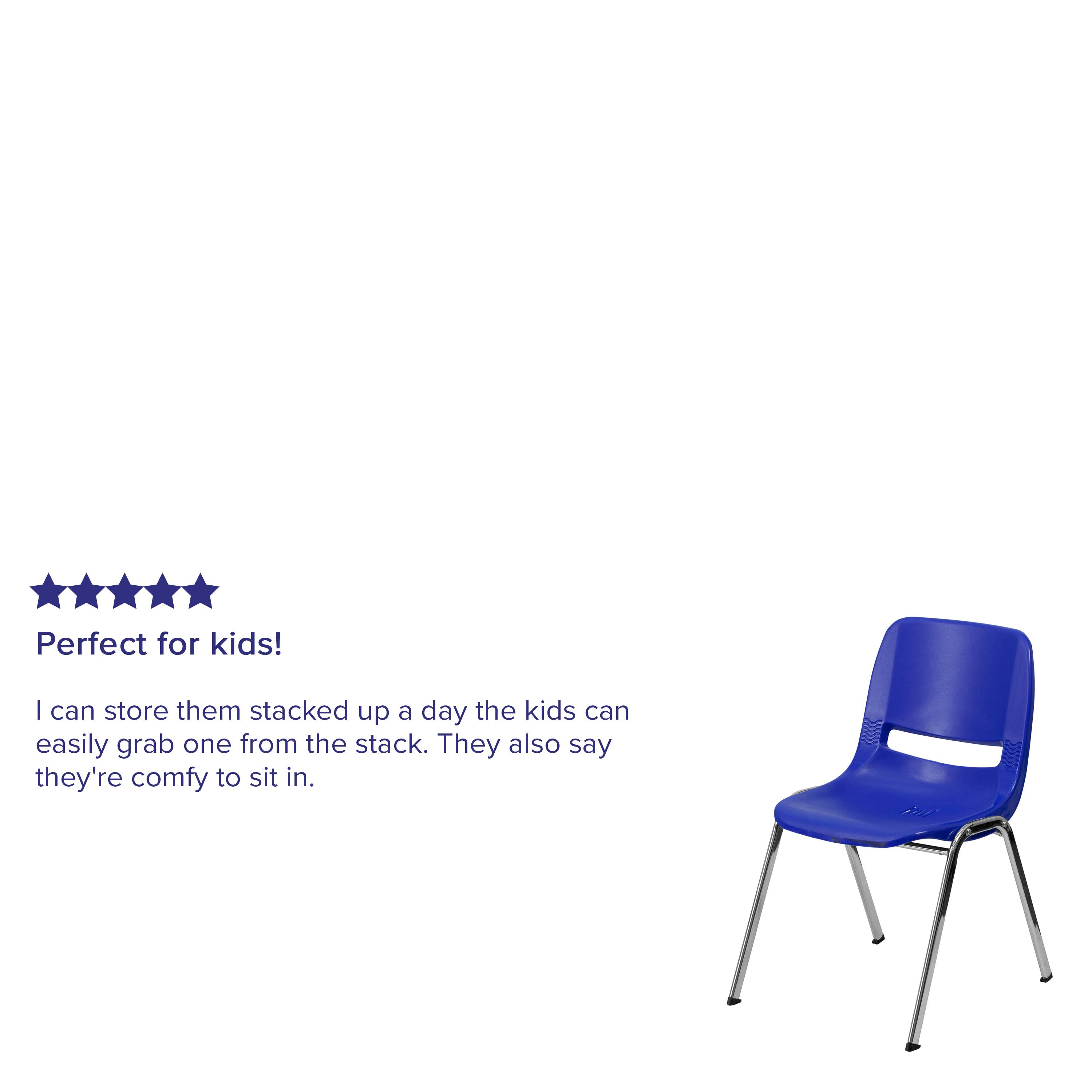 Perfect for kids!  
I can store them stacked up a day the kids can easily grab one from the stack. They also say they're comfy to sit in.