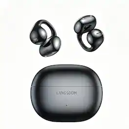 PRIMEPLUS - TS30 Bluetooth 6.0 Clip-On Earbuds, Open-Ear Wireless Headphones, 32H, IP65 Waterproof - Black