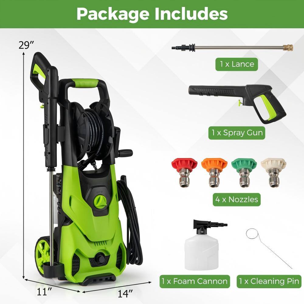 Package Includes

- 1 x Lance
- 1 x Spray Gun
- 4 x Nozzles
- 1 x Foam Cannon
- 1 x Cleaning Pin
