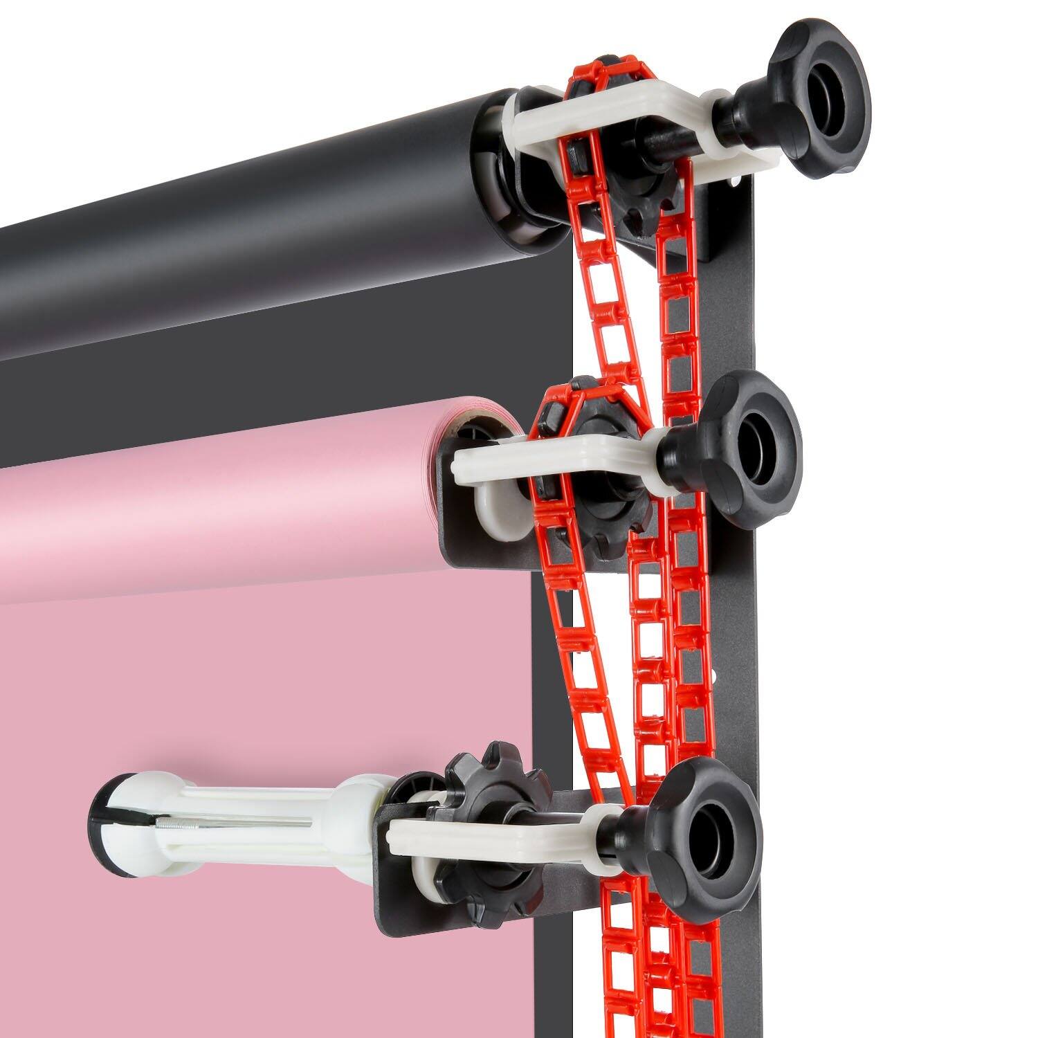 Left. Neewer - 4-Roller Manual Wall Mount Background Support System, 22lb Load/Roller, Full Kit.