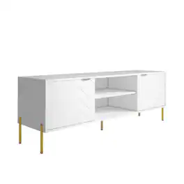 Boyel Living - 59 in. TV Stand Fits TVs Up to 65 in. LED Entertainment Center with Cabinet - White