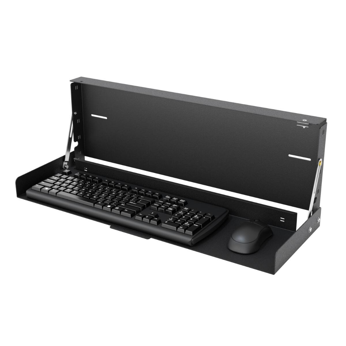Front. RackSolutions - RackSolutions Folding Wall Mount for Full Size Keyboard - Maximize Workspace Efficiency - Black.