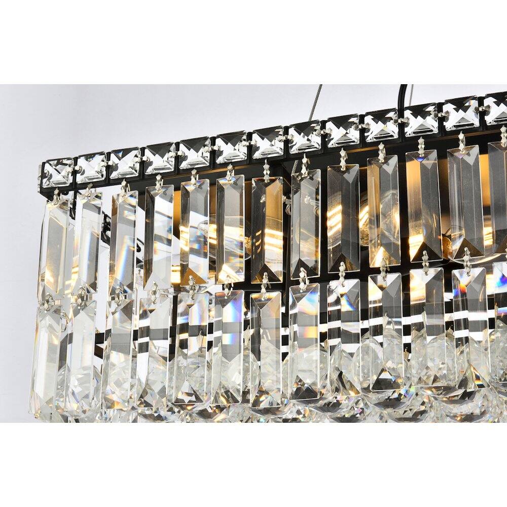 Back. Elegant Lighting - Maxime 28 Inch Black Chandelier - Black And Clear.